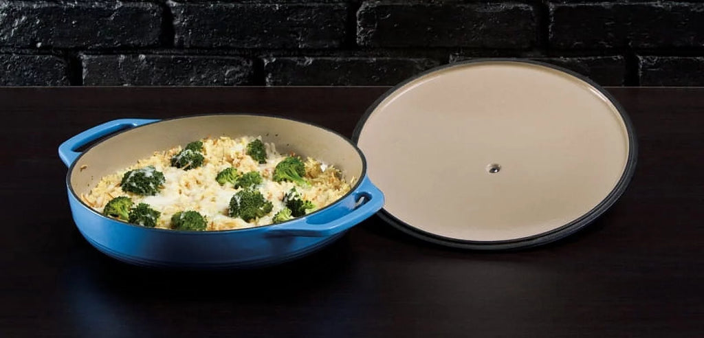 Red Enameled Cast Iron Covered Casserole P881