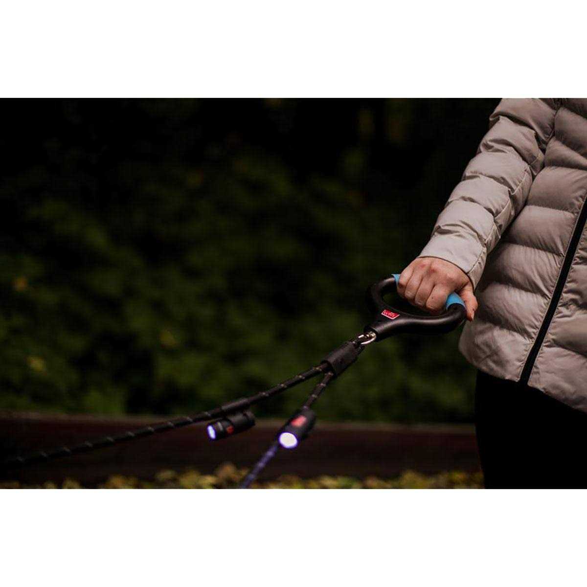 Gel Handle Rope Dog Leash with Lights O4033