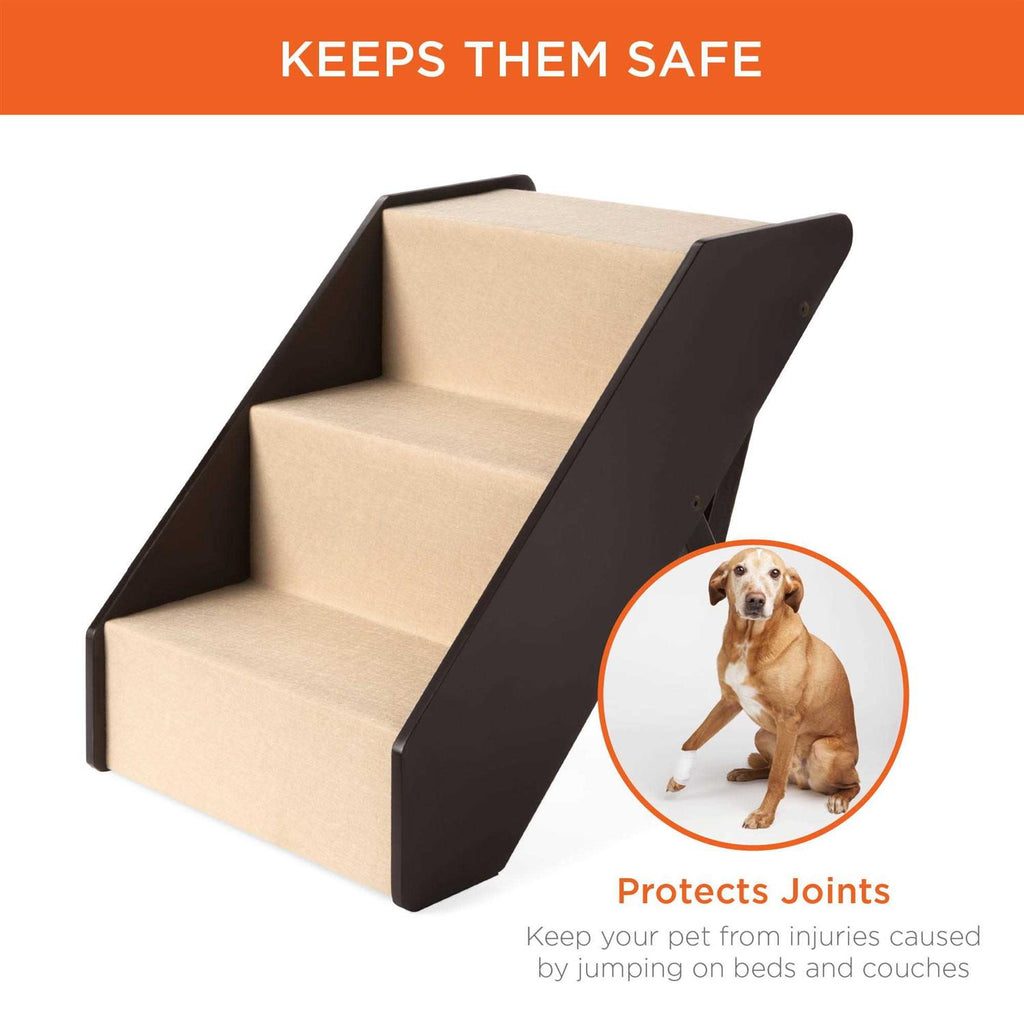 Foldable Adjustable Wooden Pet Stairs X7586