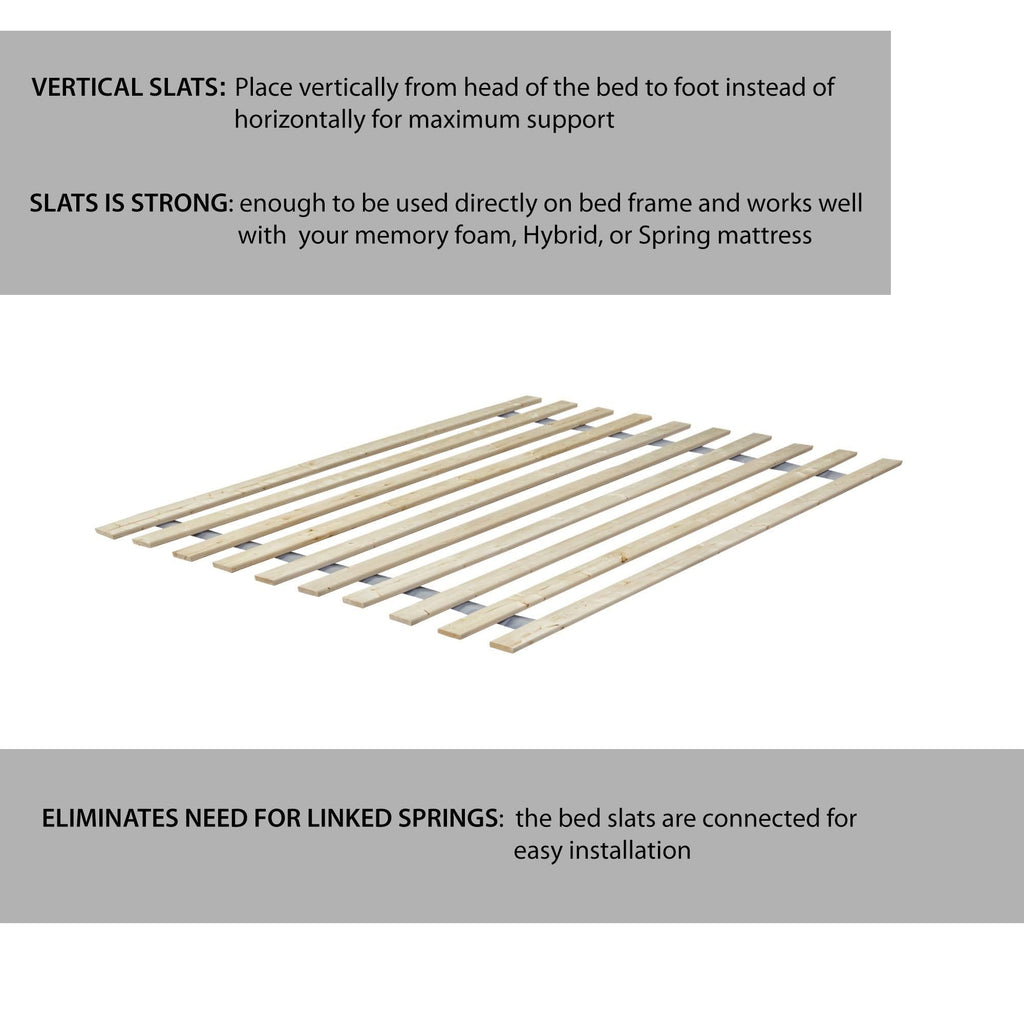 Twin XL Heavy Duty Wooden Mattress Support Bed Slats Z9406