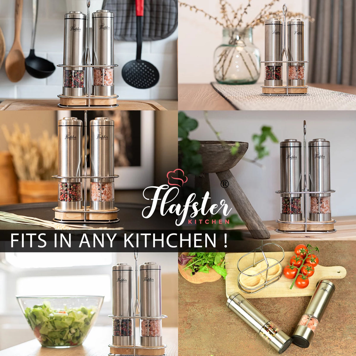 Battery Operated Electric Salt and Pepper Grinder Set L49765