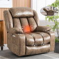 Light Brown Power Lift Recliner with Heated and Massage, USB, Cup Holder J267