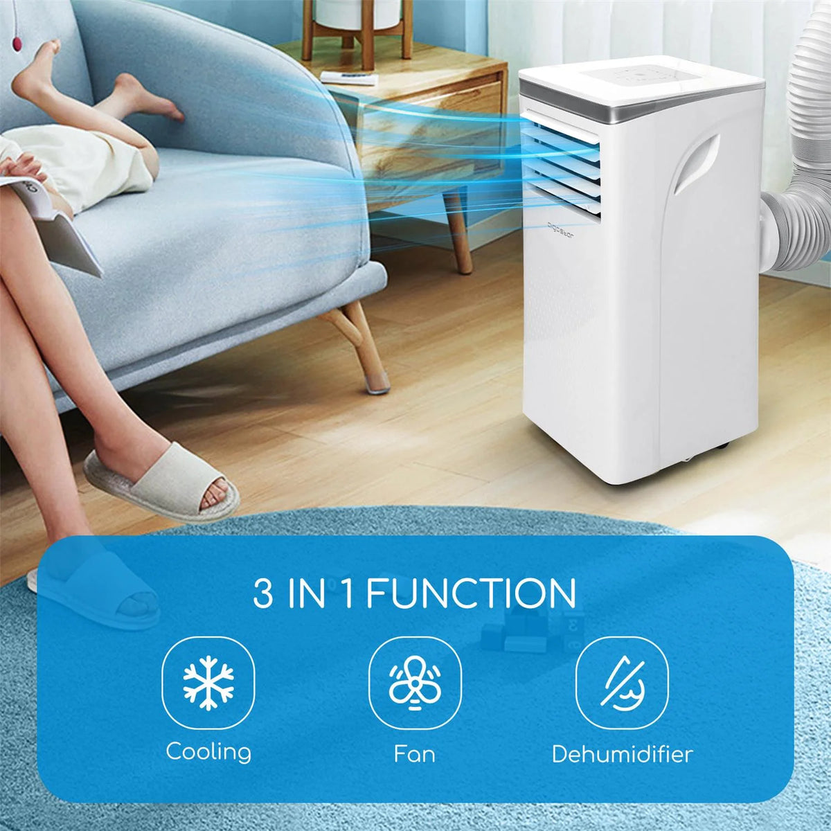 10000 BTU 3-in-1 Portable Air Conditioner with Remote Control and Window Kit I561