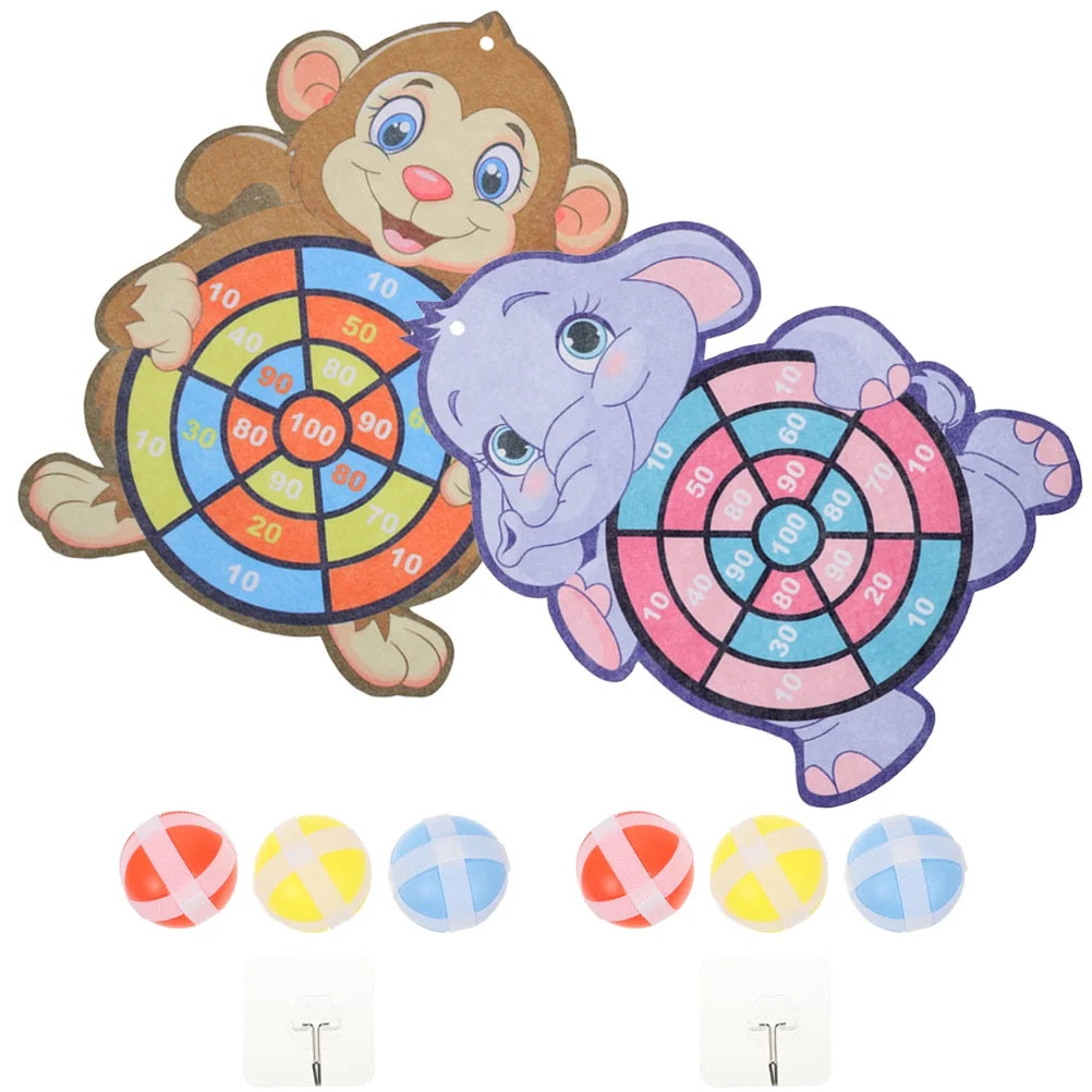 Kids Dart Board Game Sticky Balls Indoor Cartoon O846426