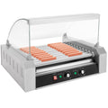 30 Hot Dog 11 Roller Stainless Steel Electric Cook Warmer Machine with Cover S54363