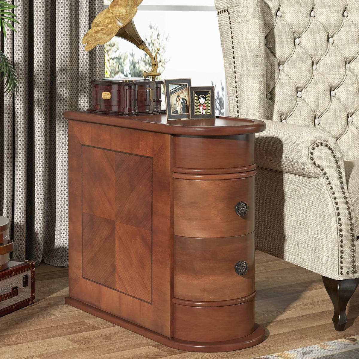 Narrow 2-Drawer End Table M8110