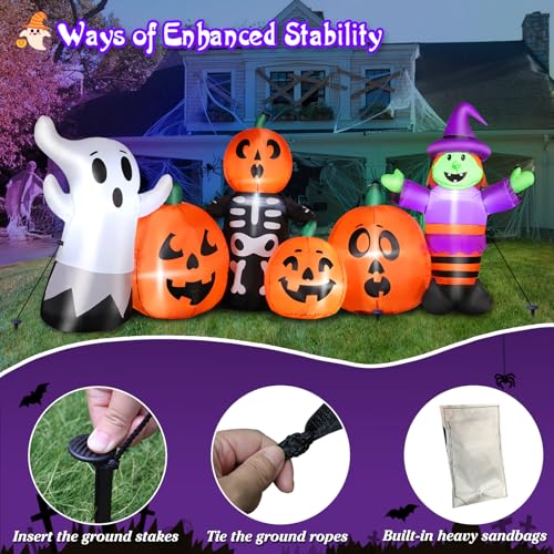 8 FT Halloween Inflatable Spider with LED V290802