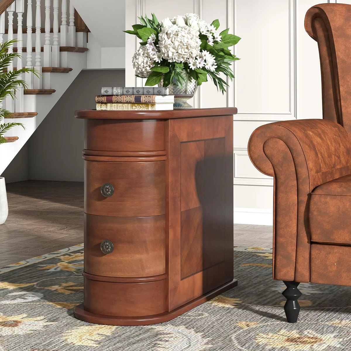 Narrow 2-Drawer End Table M8110