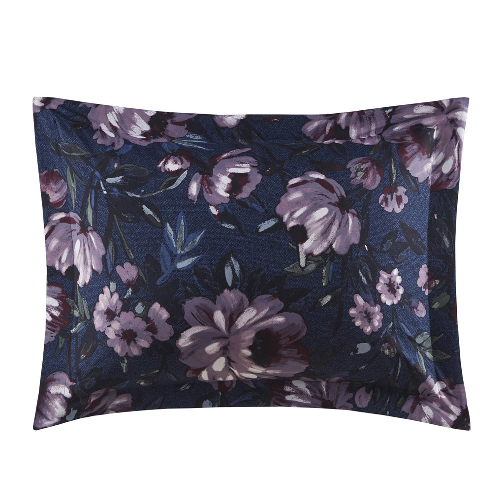 Blue Floral 10 Piece Queen Comforter Set with Sheets B9242