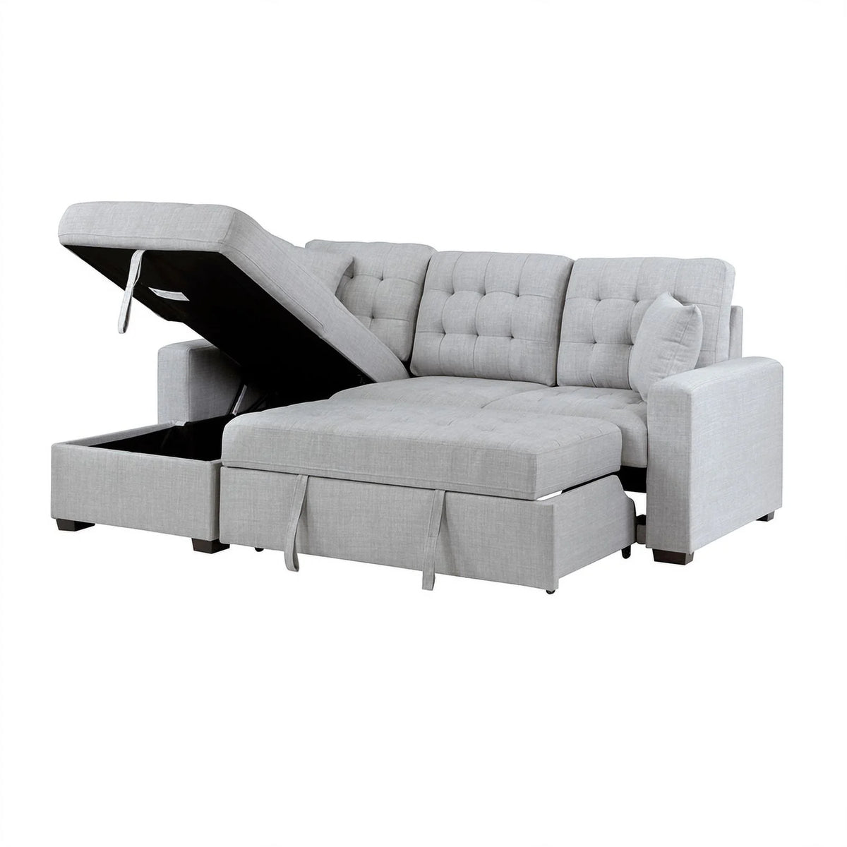 Gray 2-Piece Fabric Sectional & Left Chaise P2039
