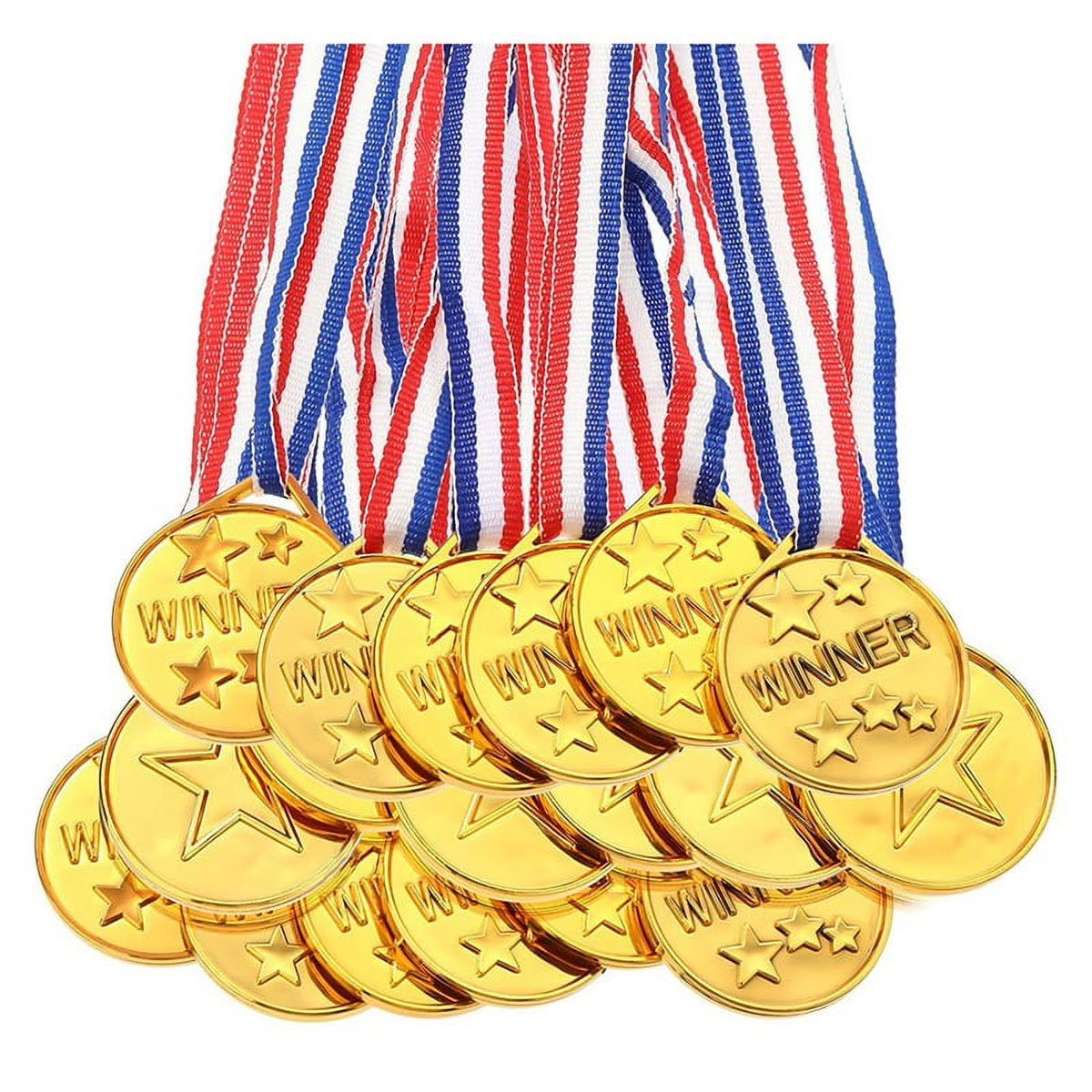 30 Pack Gold Plastic Award Medals U31717