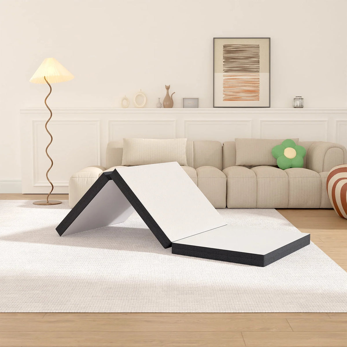 3 Inch Single Foldable Floor Mattress with Washable Cover V63967