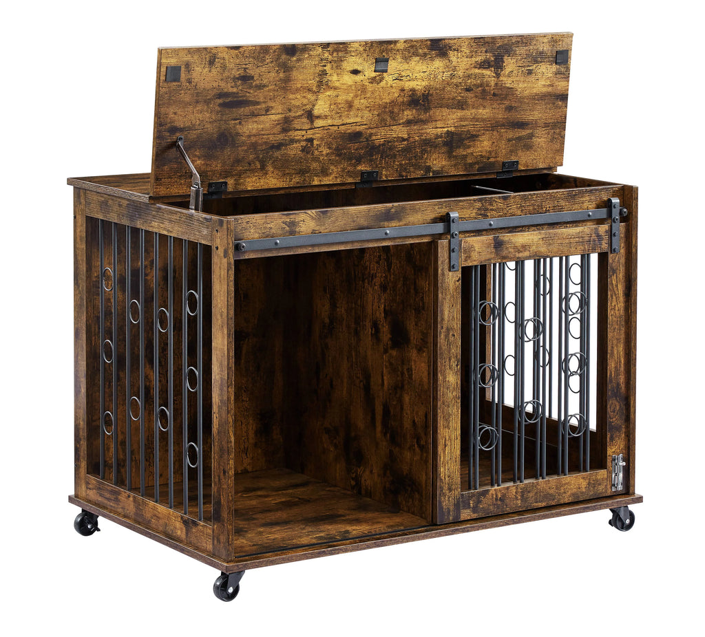 39" Dog Crate with Partition and Sliding Door N784507