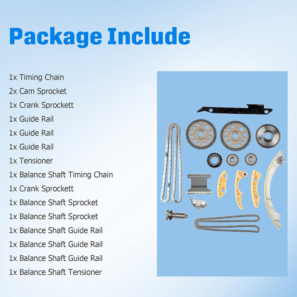 Timing Chain Kit with Tensioner Guide Rail and Sprockets M27464