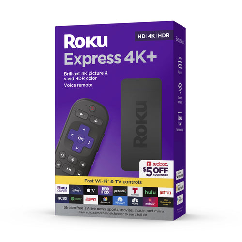 (2 pack) Roku Express 4K+ Streaming Player 4K/HD/HDR with Premium HDMI Cable Voice Remote K61769