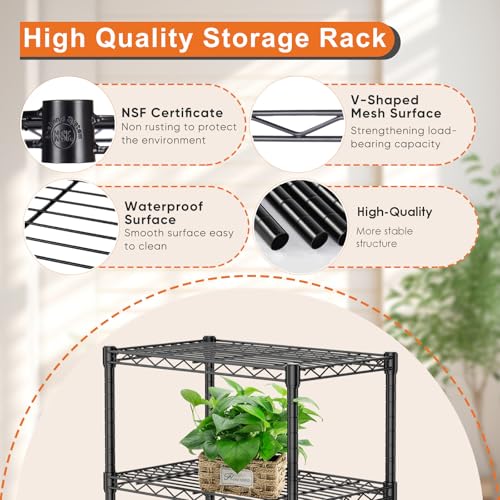 4-Shelf Adjustable Metal Wire Storage Shelving Unit I207280