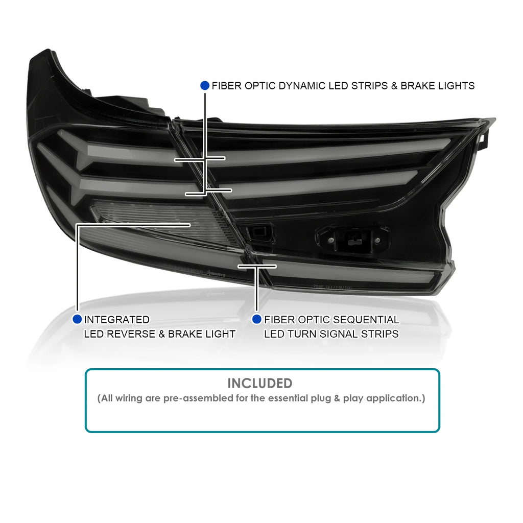 Glossy Black Smoked Lens LED Tail Lights with Sequential Signal U89437