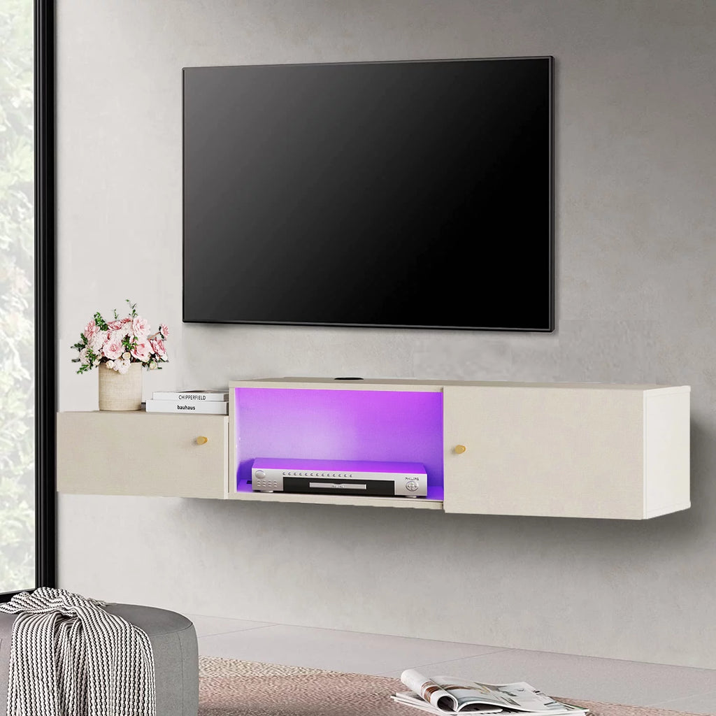 Wall Mounted TV Stand with Storage and Lights F43496