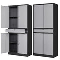 Metal Garage Storage Cabinet with Drawer, 4 Door Tool Cabinet with Lock D638