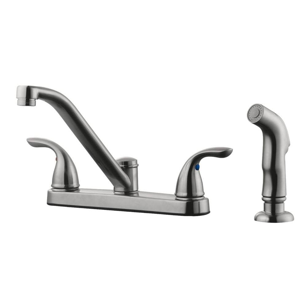 Satin Nickel Kitchen Faucet with Sprayer U375492