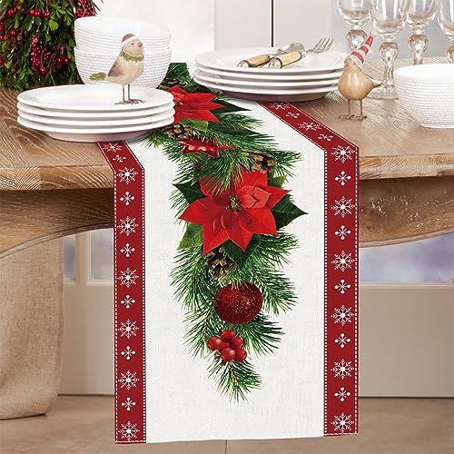 Red Christmas Table Runner 13 x 60 Inch G6617