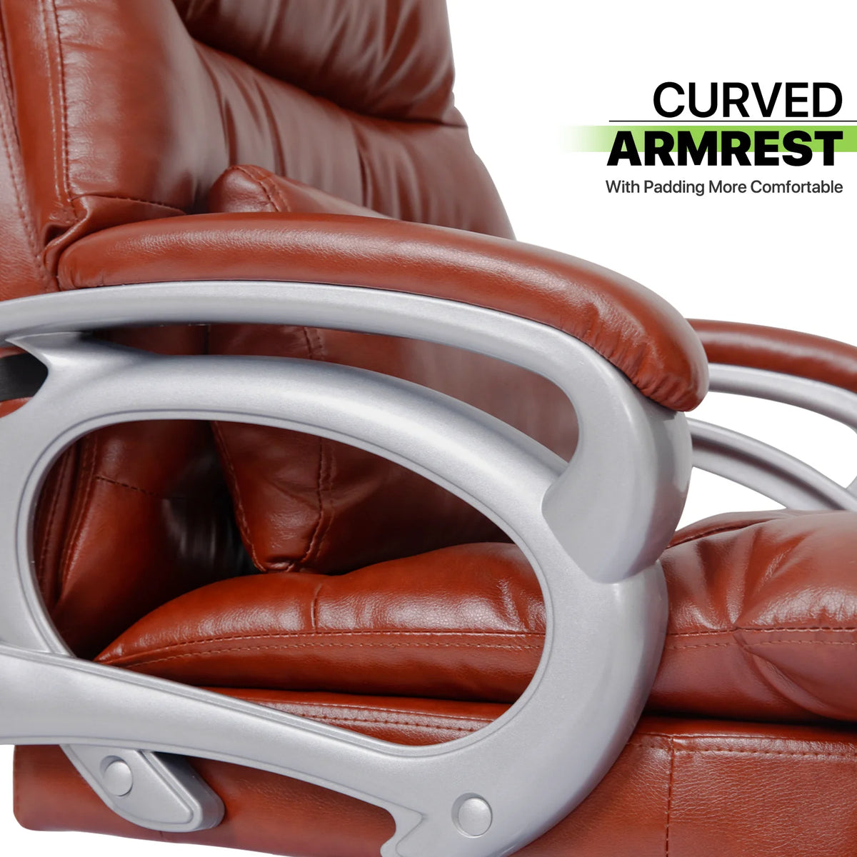 Brown PU Leather Swivel Office Chair C4826
