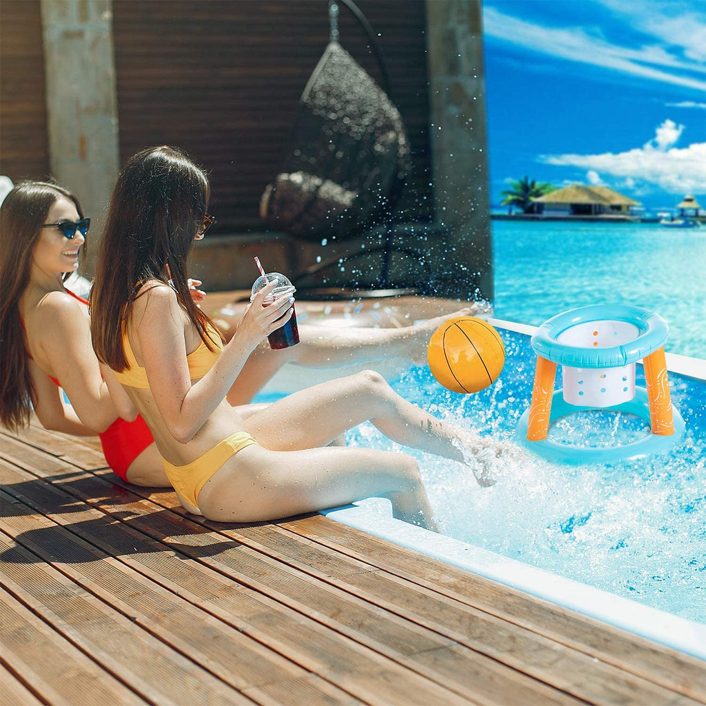 Volleyball Net & Basketball Hoops Pool Float Set M695992
