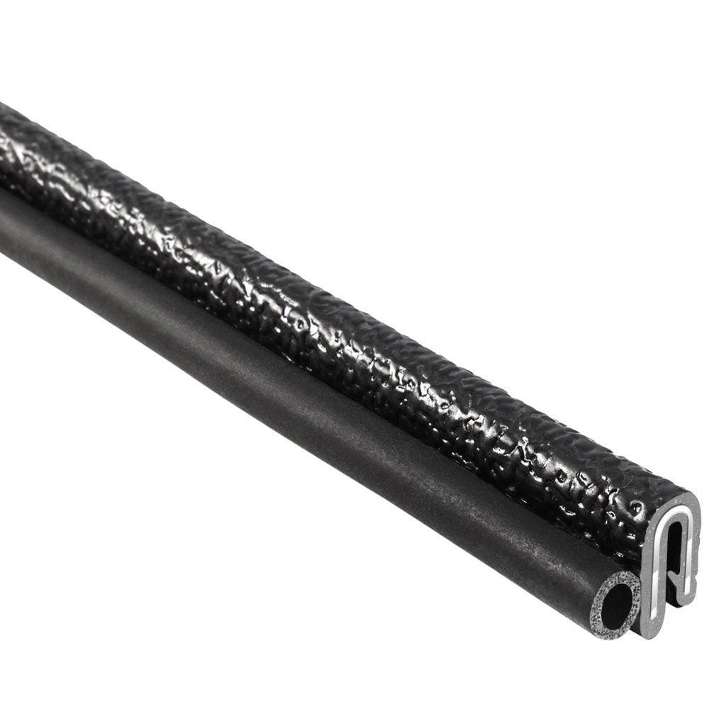 Trim Seal with Side Bulb, 25’ Length, PVC Plastic Trim with EPDM Rubber Seal, Pack of 2 I430821