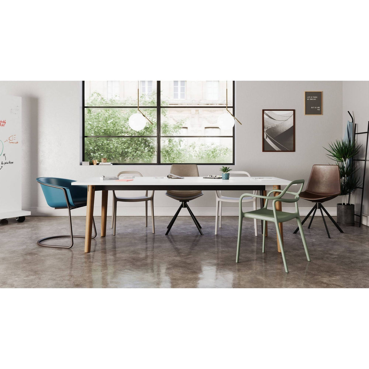 Brown Faux Leather Break Room Chair Q815104
