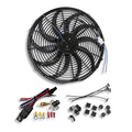 16 Inch 12V 3000 CFM Electric Radiator Cooling Fan with Mounting Kit & Thermostat Relay Kit Pack of 2 W120402