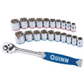 3/8 in. Drive SAE and Metric Chrome Socket and Ratchet Set, 21-Piece E182076