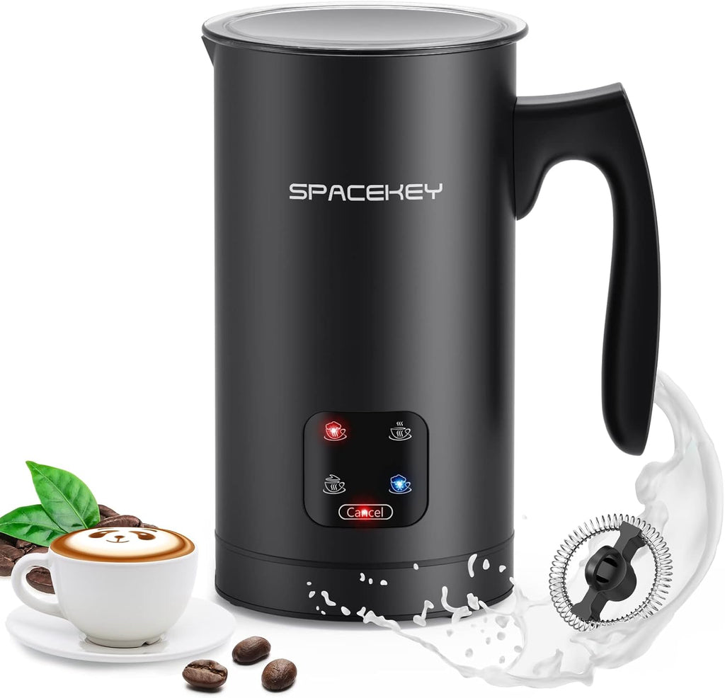 Black Pack of 2 Stainless Steel Electric Milk Frother and Steamer X19319