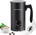 Black Pack of 2 Stainless Steel Electric Milk Frother and Steamer X19319
