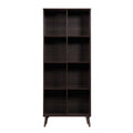 Brown Classical Style 4-Shelves Rectangular Bookcase G80720