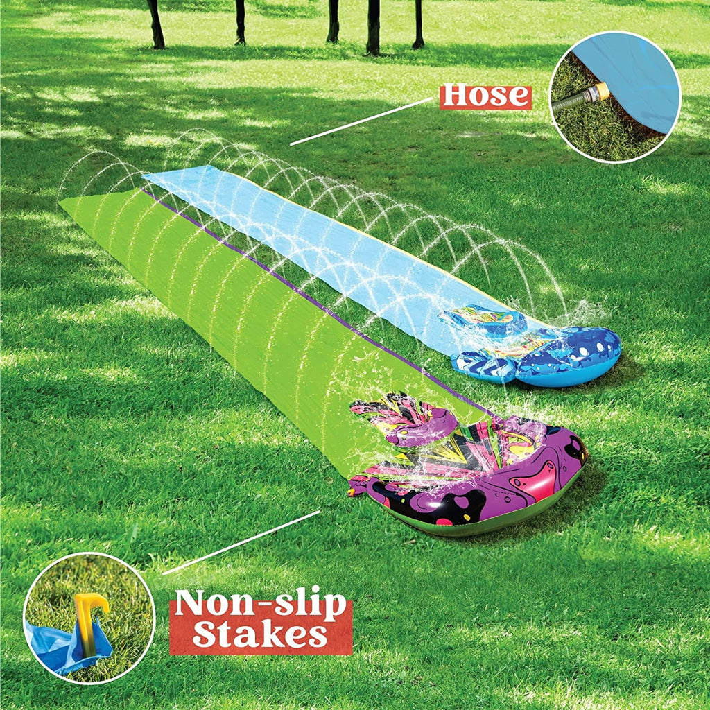 2 Pack 20ft x 35.5in Water Slide with Bodyboards W57579