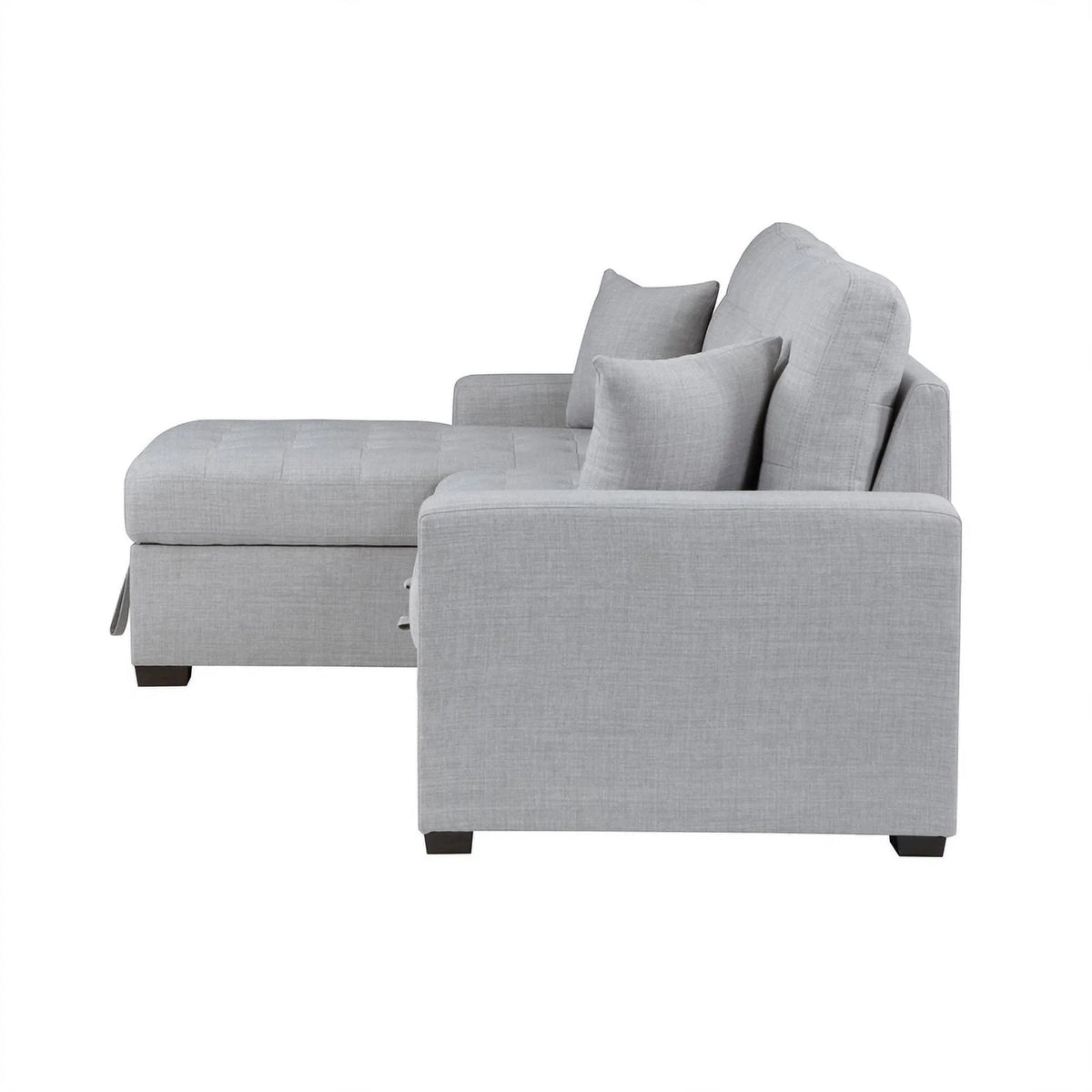 Gray 2-Piece Fabric Sectional & Left Chaise P2039