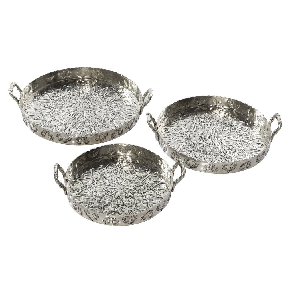 Silver Aluminum Tray (Set of 3) L6204