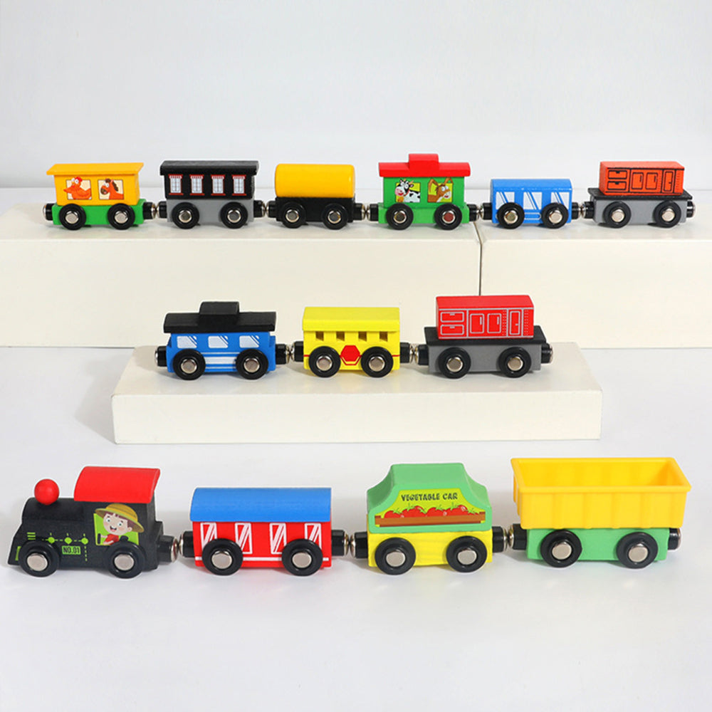 Magnetic Wooden Train Toys Assembling Blocks Toy Q9386