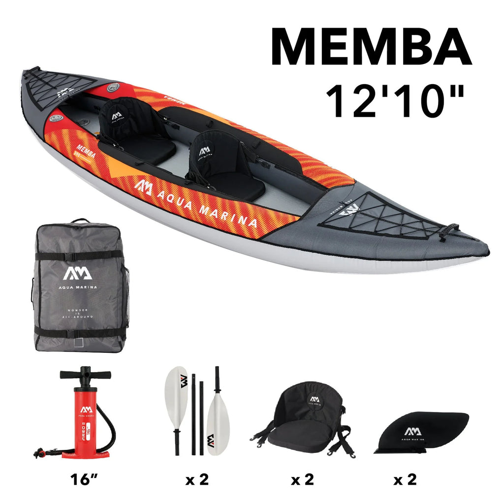 Inflatable Touring Kayak with Carry Bag, Paddle, Fin, Pump E55155