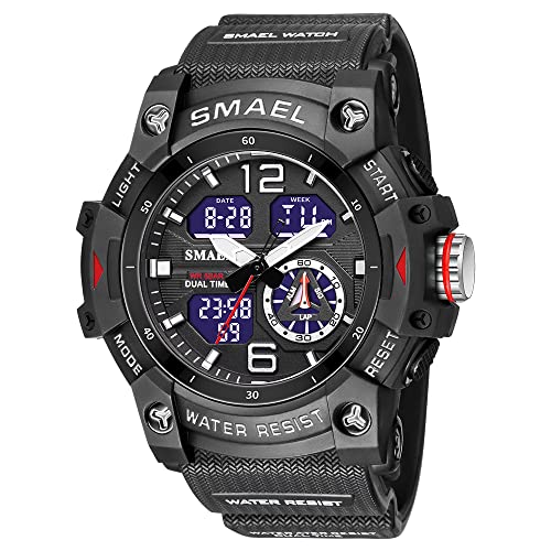 Men's Analog Sports Watch with LED Stopwatch and Dual Display Z6189