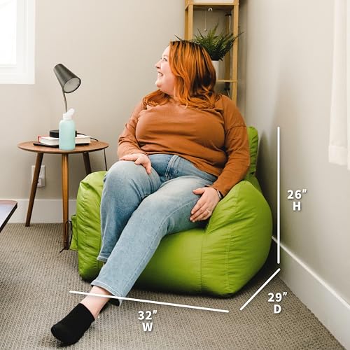Black Durable Polyester Nylon Blend Bean Bag Chair with Drink Holder and Pocket, 3 feet M713260