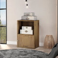 Antique Particle Board Two Layers Storage Cabinet with PE Rattan Door M64737