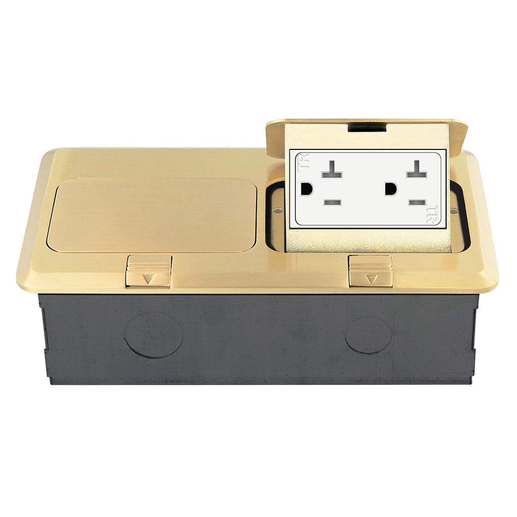Dual Pop-Up Floor Box Kit with Tamper-Weather Resistant Receptacle Outlets and RJ45 Data Ports K3932