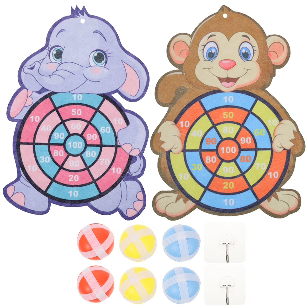 Kids Dart Board Game Sticky Balls Indoor Cartoon O846426