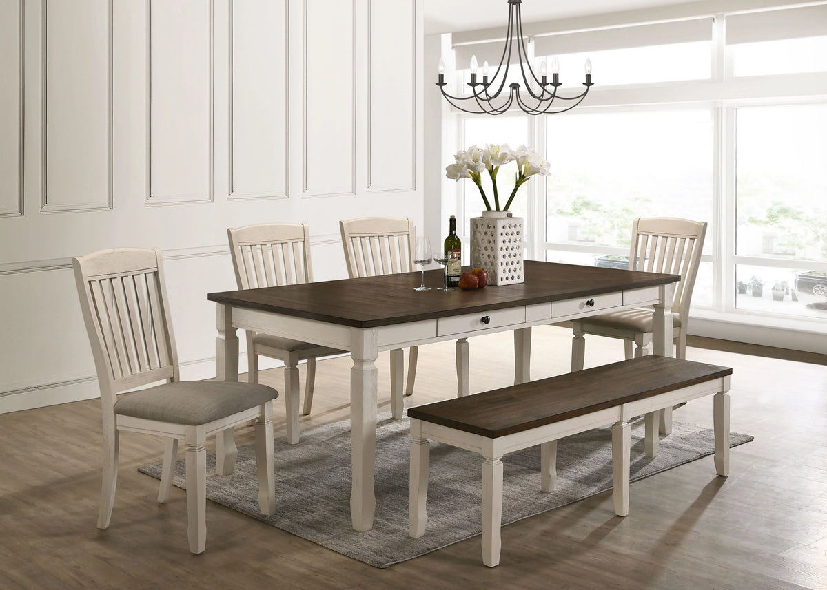 Weathered Oak Cream Dining Table U98116