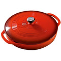 Red Enameled Cast Iron Covered Casserole P881