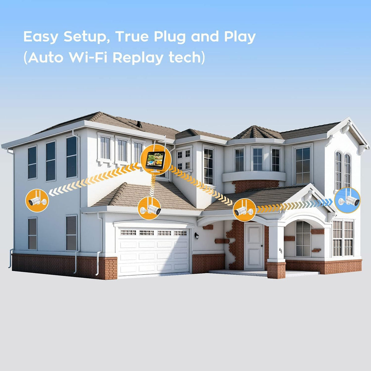 2K Wireless Security Camera System with 12 HD Monitor and 4pcs Cameras E472140