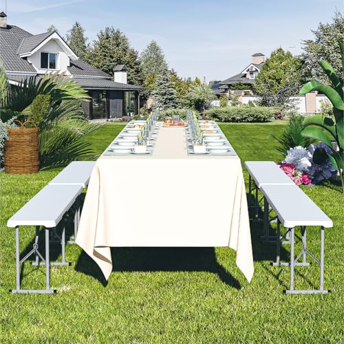White 6ft Plastic Folding Bench 2 Pack O507731