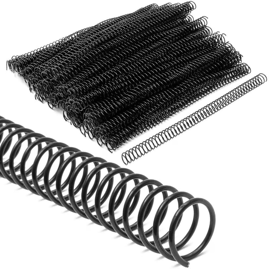 Black Spiral Binding Coils, Plastic Spines for 110 Sheets (12 in, 14mm, 4:1 Pitch, 100 Pack) E41401