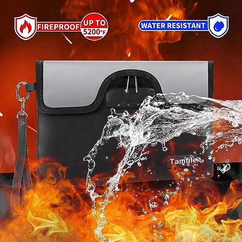 Blue Fireproof Document Bag with Lock D752